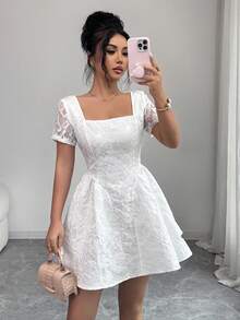 Rafferiza 复古性感撞色蕾丝露背蝴蝶结系带夏季新款小众女装 - 白色 - 查看 6