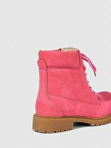 OUTDOORSY Giày bốt cổ thấp buộc dây dành cho nữ, kiểu dáng thường ngày, đa năng. - Màu Hồng  San hô - Xem 5