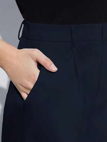 BizChic Loose Shorts Business Formal Vacation Style Slouchy Street Style Commute - Navy Blue - View 5