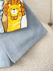 Cozy Pixies Bộ 2 món cho bé trai, gồm áo thun ngắn tay cổ bẻ mềm mại họa tiết khủng long hoạt hình và quần short cạp chun. - Màu xanh lam - Xem 9