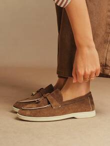Rosivie Women Casual Flat Loafers, Simple & Fashionable, For Everyday Wear - dark coffee - View 2