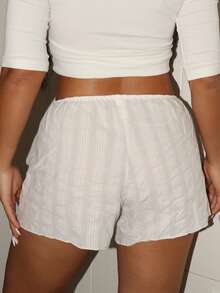 Lowkey Lull 纹理面料波西米亚风女士休闲舒适浪漫日常穿着平角内裤 - 白色 - 查看 2