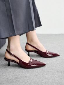 CUCCOO BIZCHIC 女士春季日常穿着高跟鞋 - 酒紅色 - 查看 4