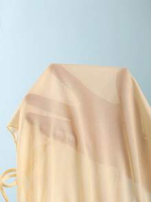 Soleia 女士夏季度假沙滩浅黄色太阳刺绣挂脖比基尼三件套 - 黃色 - 查看 8