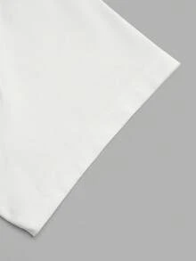 Sweetra Áo thun ngắn tay cổ chữ V màu trơn gợi cảm dành cho nữ - trắng - Xem 4