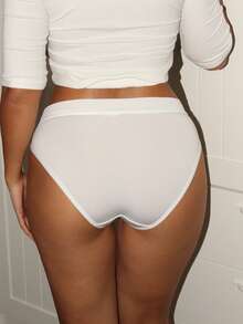 Lowkey Lull 白色针织简约舒适休闲女式内裤 - 白色 - 查看 2