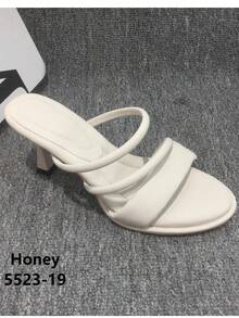 CUCCOO BIZCHIC Women's Fashionable Elegant Round Toe Thin Strap High Heel Slippers Summer Shoes - Apricot - View 13