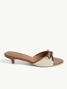 CUCCOO CHICEST Women Shoes Brown PU Fashion Elegant Comfortable Spring And Summer Bow Elements Kitten And Slippers Summer Shoes - Brown PU - View 3