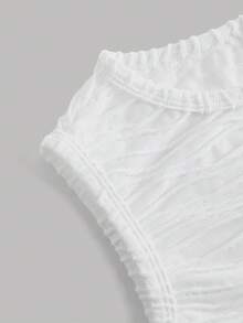 SHEIN 少女夏季套装，条纹背心套装，休闲简约舒适圆领无袖提花条纹背心上衣搭配短裤两件套，适合日常穿着、居家、外出、家庭聚会、返校季等场合。 - 白色 - 查看 6
