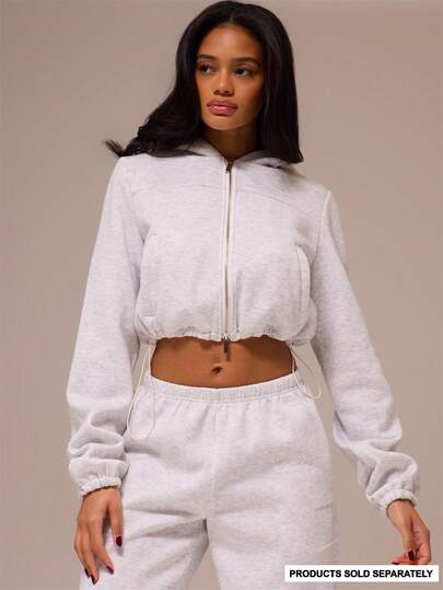 Musera Sport Double Zip Toggle Hem Cuff Sleeve Hoodie Only Autumn Fall Winter Activewear Sport Gym Workout Pilates Fitness Daily Casual