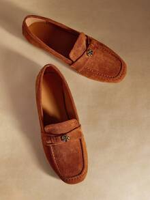 Rosivie Women's Caramel Suede Flat Casual Commuter Shoes, Versatile - caramel color - View 1