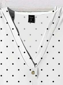 EMERY ROSE Chemise à volants à imprimé pois minimaliste décontractée grande taille, convenant pour l'été - Blanc - Voir 5