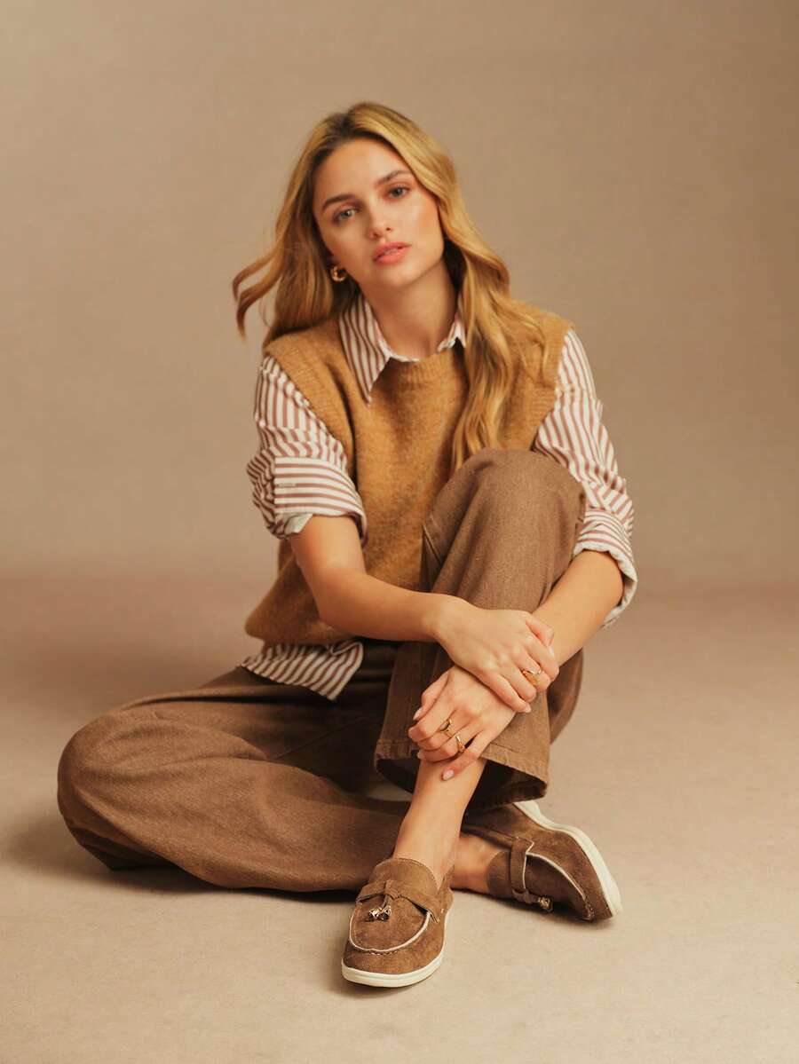Rosivie Women Casual Flat Loafers, Simple & Fashionable, For Everyday Wear - dark coffee - View 1