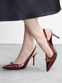 Burgundy patent leather