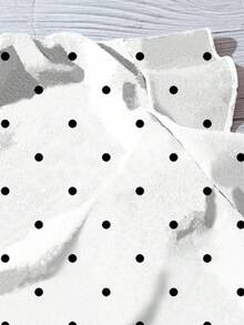 EMERY ROSE Chemise à volants à imprimé pois minimaliste décontractée grande taille, convenant pour l'été - Blanc - Voir 4