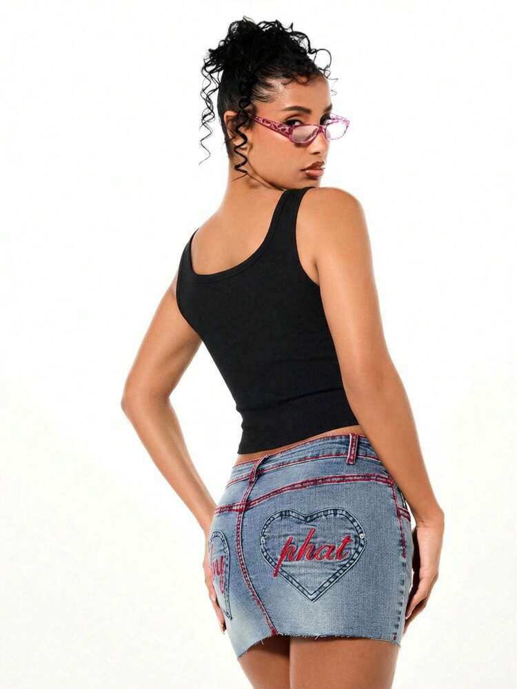 BABYPHAT Ribbed Tank Top With Digital Print Cloud Logo Sleeveless Casual Summer Vest
