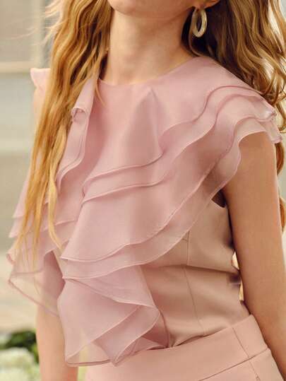 MOTF PREMIUM ROMANTIC RUFFLED DETAIL REGULAR FIT BLOUSE, SPRING/SUMMER