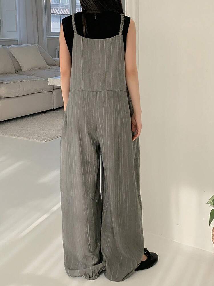 2pcs/Set Tween Girls Crew Neck Sleeveless T-Shirt And Jumpsuit Outfit, Fall Summer