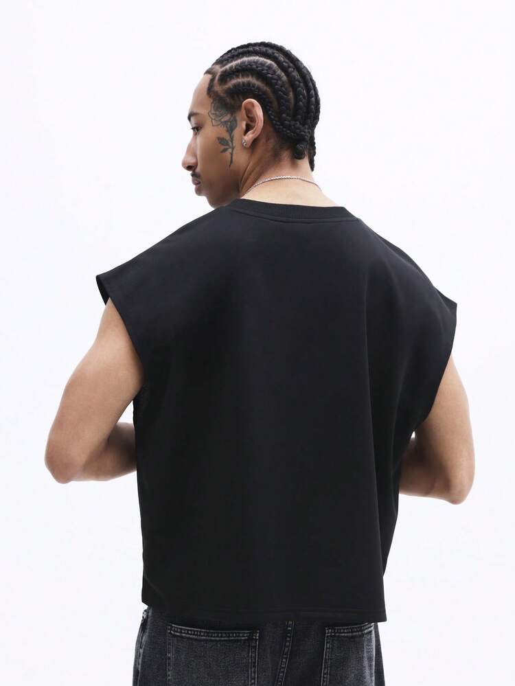 Sleeveless Tank Top With Crew Neck