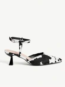 CUCCOO CHICEST Women's Pointed Toe Cow Pattern Buckle Design Elegant High Heels - Multicolor - View 8