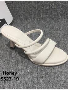 CUCCOO BIZCHIC Women's Fashionable Elegant Round Toe Thin Strap High Heel Slippers Summer Shoes - Apricot - View 16