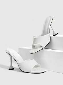 CUCCOO SZL Sandal Selop Hak Tinggi untuk Pakaian Sehari-hari Wanita, Sepatu Natal, Sepatu Musim Semi, Sepatu Prom, Sepatu Musim Panas - Cermin putih - View 3