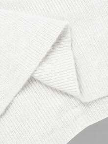 SHEIN MOD Women's Solid Color Fitted Off-Shoulder Long Sleeve Knit Top - White - View 6