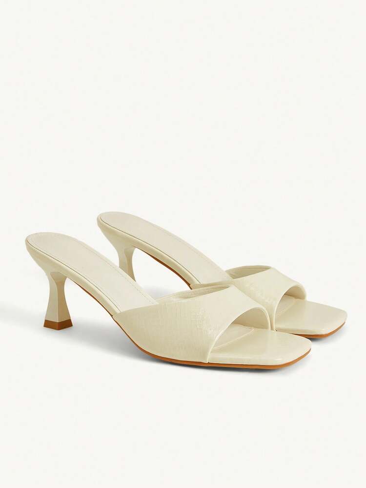 CUCCOO CHICEST Women's Square Toe Casual Fashion High Heel Sandals Valentine's Day Elegant Shoes Wedding Shoes