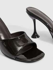 CUCCOO SZL Sandal Mule Hak Tinggi untuk Pakaian Sehari-hari Wanita, Cocok untuk Natal, Musim Semi, dan Musim Panas. - Cermin kopi dalam - View 5