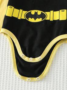 BATMAN X Cozy Pixies 新生儿男女宝宝撞色针织柔软圆领短袖连体衣，百搭舒适 - 彩色 - 查看 5