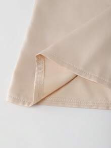 Franclia Women's Champagne Button Casual Top, Suitable For Commuting, Daily Wear, Vacation, Party, Afternoon Tea, Round Neck, Loose, Spring/Summer - Champagne - View 3