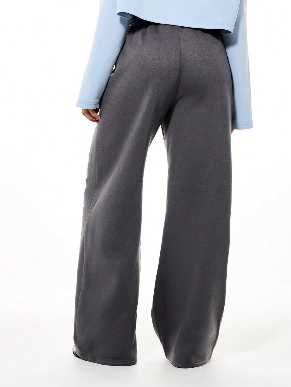 BABYPHAT Calça de Moletom de Perna Larga com Detalhe de Listras Laterais e Cordão na Cintura para Conforto Casual