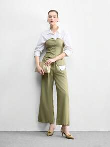 CUCCOO BIZCHIC 女士酒红色蝴蝶结装饰工作高跟鞋，适合圣诞节穿着 - 金色PU - 查看 6