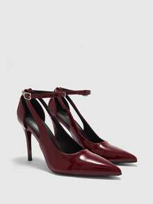CUCCOO BIZCHIC Sexy Strap High Heel Shoes, Versatile For Party And Daily Wear, Comfortable And Non-Fatiguing Spring Shoes - Burgundy - View 7