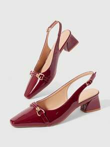 Sleekvia Women's Elegant Pointed Toe High Heels For Commuting Valentine's Day - Burgundy - View 6