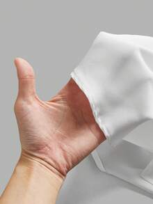 SHEIN CURVE+ Sweatshirt Mate Women's Casual Shirt Hemline Fake Layered Wearing Tool Versatile All-Match Skirt White Edge Hem Butt Cover - Black and White - View 4