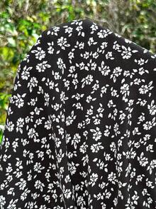 SHEIN Maternity Casual Ditsy Floral High Waist Loose Shorts, Suitable For Daily Wear And Vacation - Black - View 7
