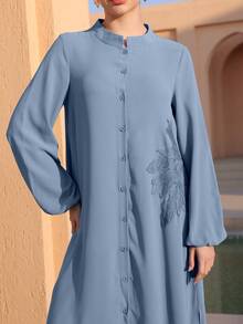 Graceveil Women's Casual Shirt And Pants Arabic Style Outfit - Blue - View 3
