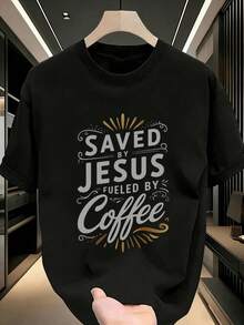 Men's fashionable printed short-sleeved crew neck casual summer short-sleeved top, machine washable, comfortable outdoor casual wear, machine washable shirt - Negro - Ver 3