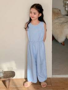 DAZY Girls Toddler Sleeveless Crew Neck Jumpsuit - Blue - View 4