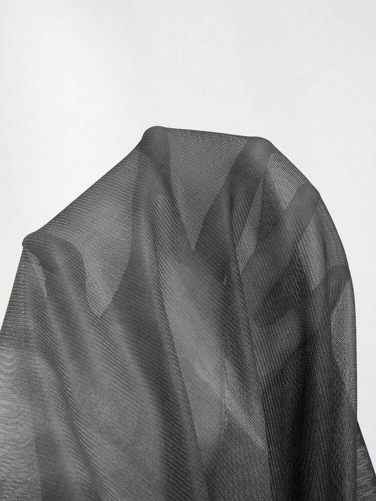 Sweetra 大码休闲浪漫连衣裙及罩衫两件套 - 黑色 - 查看 4