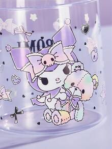 HELLO KITTY AND FRIENDS | SHEIN 1个17.6盎司/520毫升可爱卡通图案印花亮面手柄装饰硼硅酸盐玻璃杯，耐冷耐热，适用于牛奶、果汁、咖啡等。 - 無色 - 查看 8