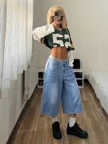 StreetHx Women's Fashionable Casual Versatile Denim Shorts - Light Wash - View 7