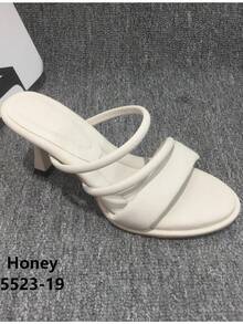 CUCCOO BIZCHIC Women's Fashionable Elegant Round Toe Thin Strap High Heel Slippers Summer Shoes - Apricot - View 12