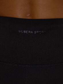 Musera Sport 交叉粘合下摆腰带运动喇叭紧身裤运动健身健身房普拉提健身日常休闲 - 黑色 - 查看 5
