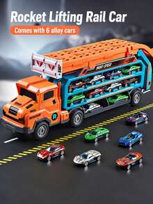 Mobil Mainan Lintasan Geser dan Angkat yang Baru, Mainan Mobil Lintasan Angkat, Truk Lipat dan Mudah Disimpan, Mainan Mobil Miniatur Paduan Logam, Mobil Mainan Interaktif. - MultiWarna - View 7