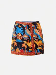 Swim Oasis 2026春夏新款三件套女士印花系带泳装套装，热带度假装，两件套，适合女士度假、哈瓦那之夜、泳池派对、热带印花夏季暗黑图案音乐节服装、优雅服装、复古服装。热带度假两件套，女士度假哈瓦那之夜服装，泳池派对服装，女士度假套装 - 彩色 - 查看 6