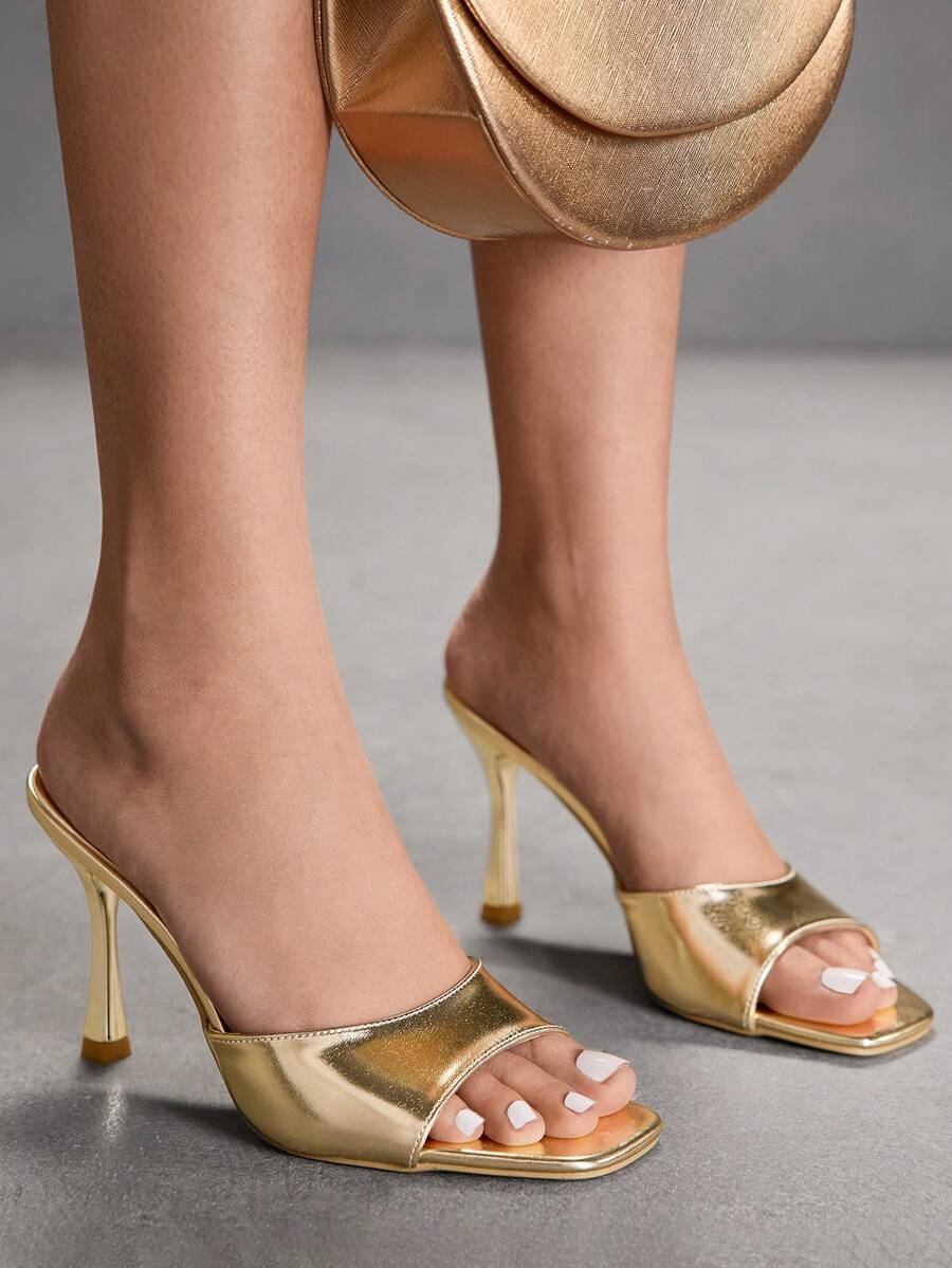 CUCCOO SZL Giày sandal cao gót nữ mùa xuân - Vàng - Xem 1