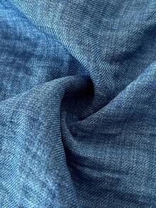 Maweii 大码女士优雅仿牛仔褶皱交叉腰部设计，配有抽绳、蝴蝶结后背、多层荷叶边下摆、大码喇叭裤腿，百搭款式，适合派对、约会、浪漫场合、度假、海滩、音乐节等各种场合，时尚连体裤 - 藍色 - 查看 7