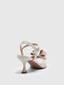 CUCCOO BIZCHIC Giày sandal cao gót thời trang, đa năng, thanh lịch với nơ trang trí dành cho nữ, thích hợp cho mùa hè. - Màu be - Xem 9